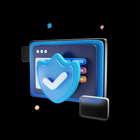3d illustration of smartwatch with security button and smartphone isolated on black backgroundの写真素材