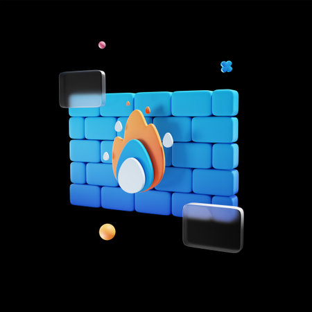 3d illustration of a blue brick wall with drops of water falling downの写真素材