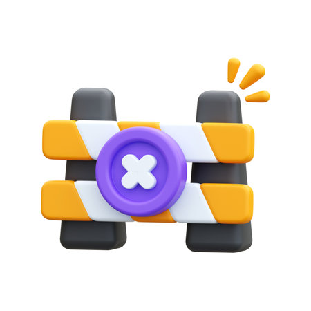 Traffic cone icon on a white background. 3d rendering.の写真素材