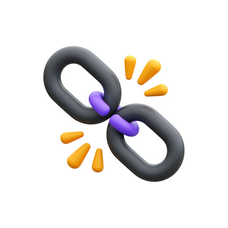 Chain link icon. 3d illustration of chain link vector icon for web designの写真素材