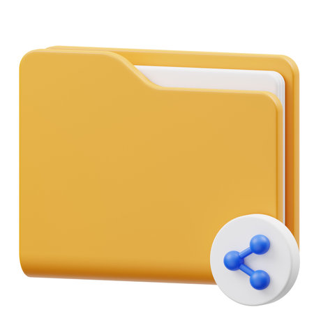 Yellow folder with a button on a white background. 3d renderingの写真素材