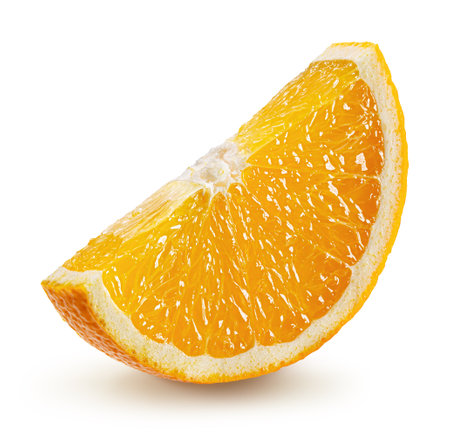 orange slice isolated on a white background.の写真素材