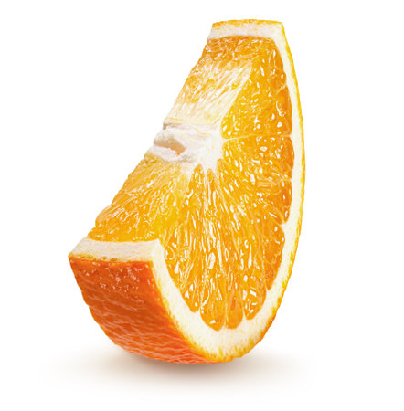 orange slice isolated on a white background.の写真素材