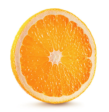 orange slice isolated on a white background.の写真素材