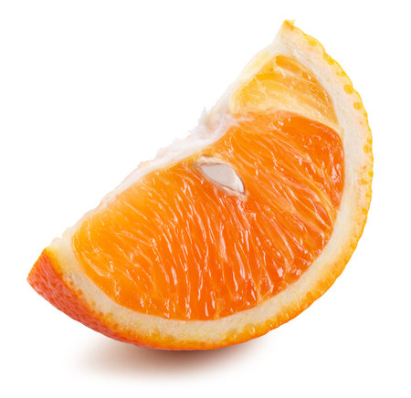 orange slice isolated on a white background.の写真素材