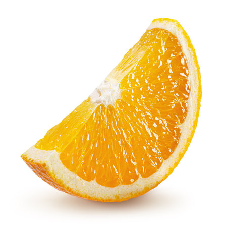 orange slice isolated on a white background.の写真素材