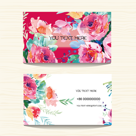 Wedding invitation card watercolor flower   illustrationのイラスト素材