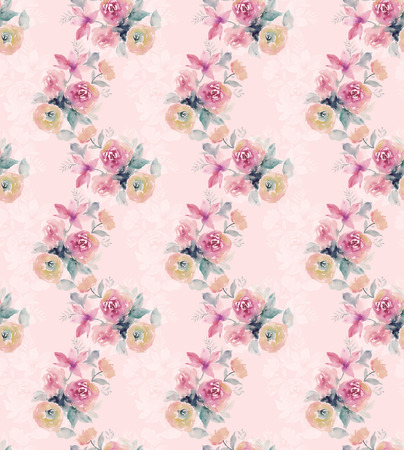 Watercolor rose flowerの写真素材