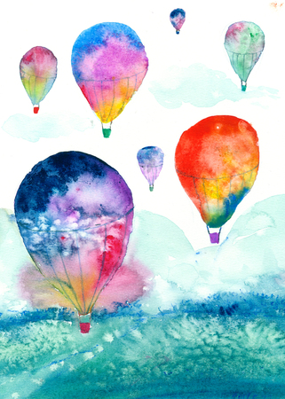 Watercolor balloonの写真素材