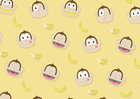 monkey bananas joke backgroundのイラスト素材