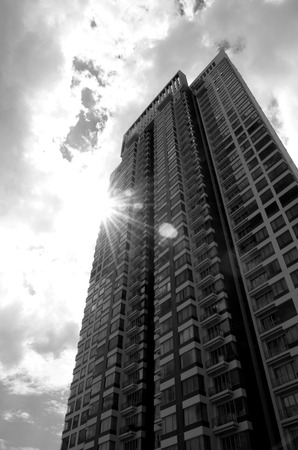 radial light building in black and whiteのeditorial素材