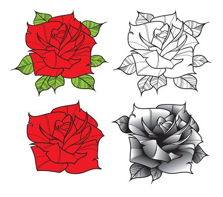 Flower rose. Isolated on white background. Vector illustration.のイラスト素材