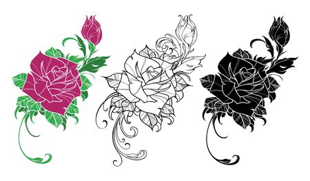 Flower rose. Design element. Isolated on white background. Vector illustration.のイラスト素材
