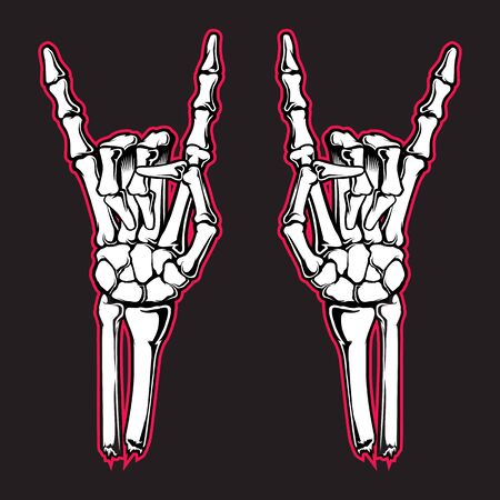 Horn sign. rock and roll hand gestureのイラスト素材