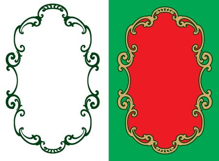 Decorative vintage frame in art nouveau style. Design element. Decoration.のイラスト素材