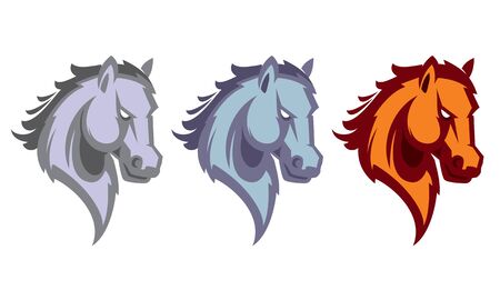 Mustang sport mascot. Horse head. Label Emblemのイラスト素材