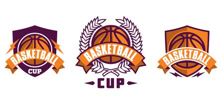 Set of basketball sport icons or emblemsのイラスト素材