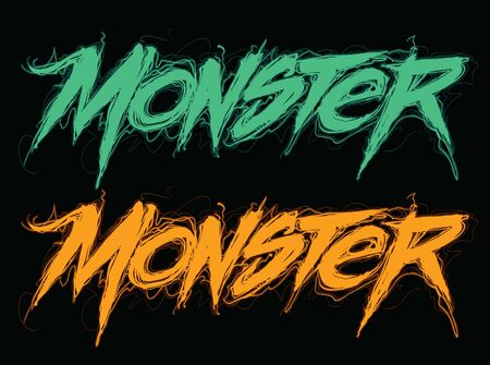 Monster Handwritten modern brush letteringのイラスト素材