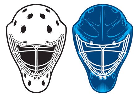 Goalie helmet. Hockey equipment isolated on whiteのイラスト素材