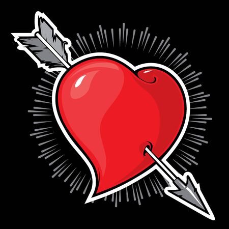 Heart shape and arrow. Design elementのイラスト素材