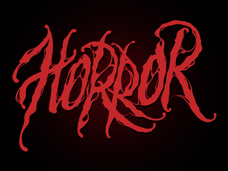Horror text illustration with blood splatsのイラスト素材