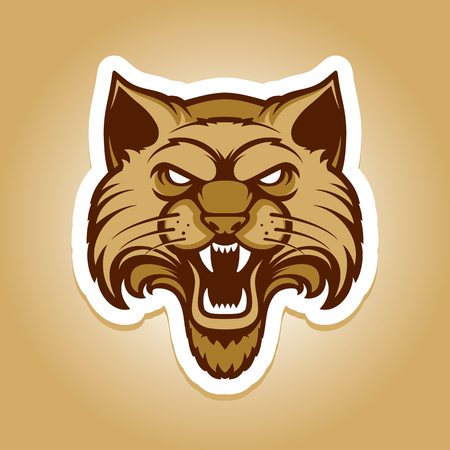 Cartoon character cat vector. Great for sports emblems & team mascots.のイラスト素材