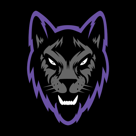 Wolf head logo. Great for sports logotypes and team mascots.
