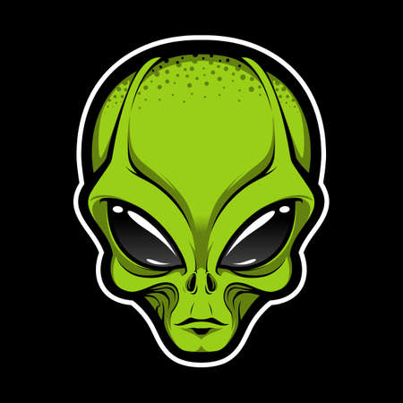 Alien face tee stump, humanoid martian head print, futuristic space invader, paranormal fantasy...
