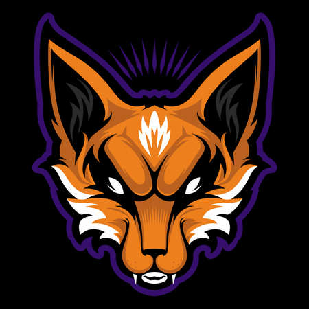 Fox mascot design vector with modern illustration concept style for badge, emblem and tshirt printing.のイラスト素材