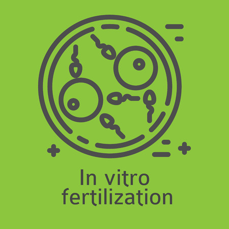 Vector line style  or label template. In vitro fertilization. Isolated on background and easy to use concept.のイラスト素材
