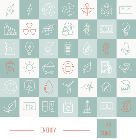Big set of energy vector icons.のイラスト素材