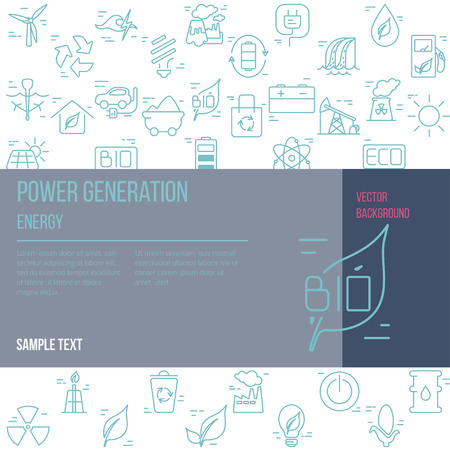 Green energy concept  vector symbols of  energy with place for your text.のイラスト素材