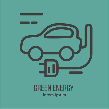Green energy company logo. Vector illustration isolated on background. Conceptual illustration for energyのイラスト素材