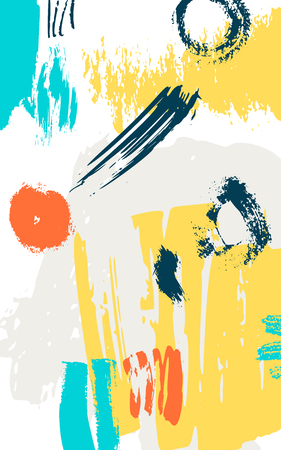 Vector  abstract composition. Colorful design for  placards, brochures, posters, covers and banners. Modern design colored hand drawn shapes.のイラスト素材