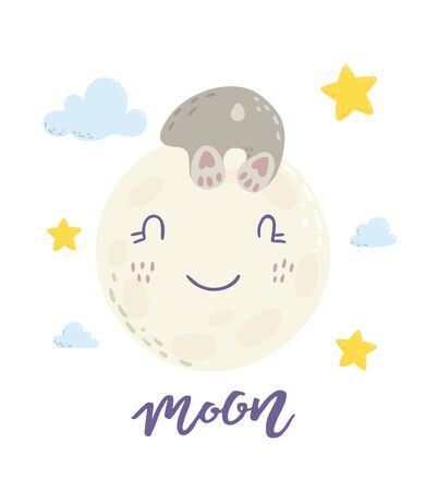 Cute flat hand drawn vector illustration.のイラスト素材