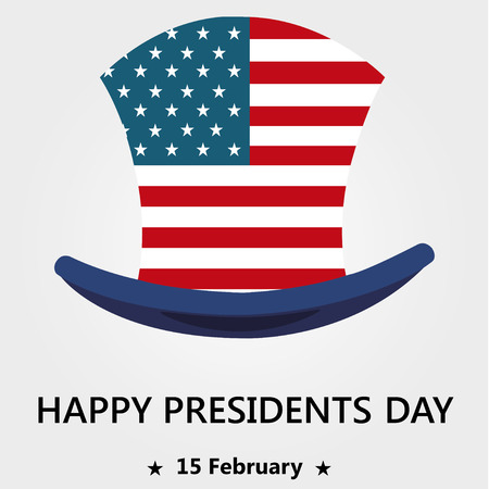 Happy President's Day on a gray background with a  capのイラスト素材