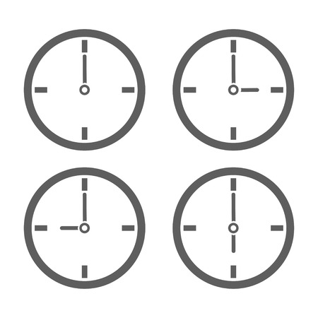 The clock icon set icons of hours on a white  background