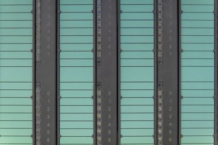 PLC System Control Panel Under Processing.The PLC Computer,PLC programable logic controler for control deviceの写真素材