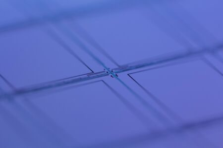 Macro of silicon wafers. Selective focus.