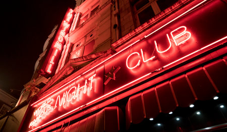 Famous Windmill Table Dance bar at London's West End - Soho LONDON, ENGLAND - FEBRUARY 22, 2016のeditorial素材