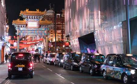 Street to London Chinatown LONDON, ENGLAND - FEBRUARY 22, 2016のeditorial素材
