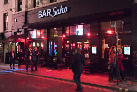 Bar Soho at London's West End, LONDON, ENGLAND - FEBRUARY 22, 2016