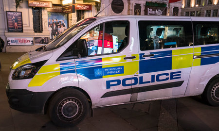 London Police Car LONDON, ENGLAND - FEBRUARY 22, 2016のeditorial素材