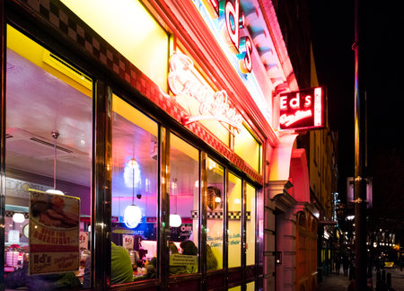 American Diner in London SOHO LONDON, ENGLAND - FEBRUARY 22, 2016のeditorial素材