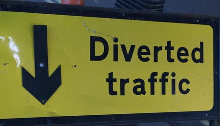 Diverted traffic signの写真素材