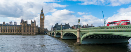 Houses of Parliament Big Ben and Westminster Bridgeのeditorial素材