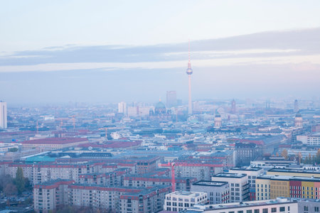 The city of Berlin Germany aerial viewのeditorial素材