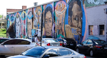 wall graffiti at Little 5 Points  Atlantaのeditorial素材