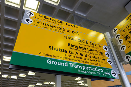 Direction signs at gate of JFK Airport New Yorkのeditorial素材