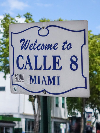 Welcome to Calle 8 in Little Havana Miamiのeditorial素材